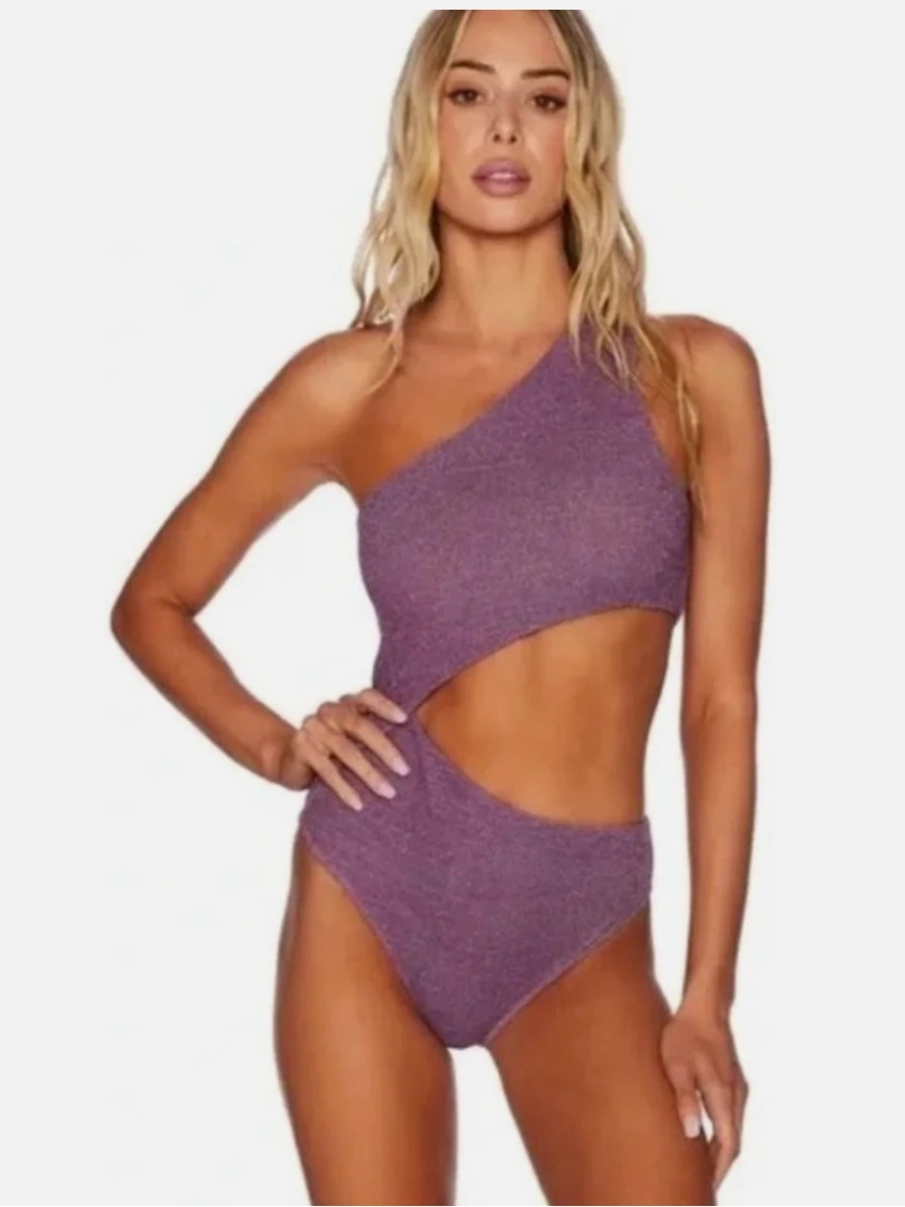 Beach Riot Celine Shine One-Piece | Amethyst Purple | Size S | Free People 💜